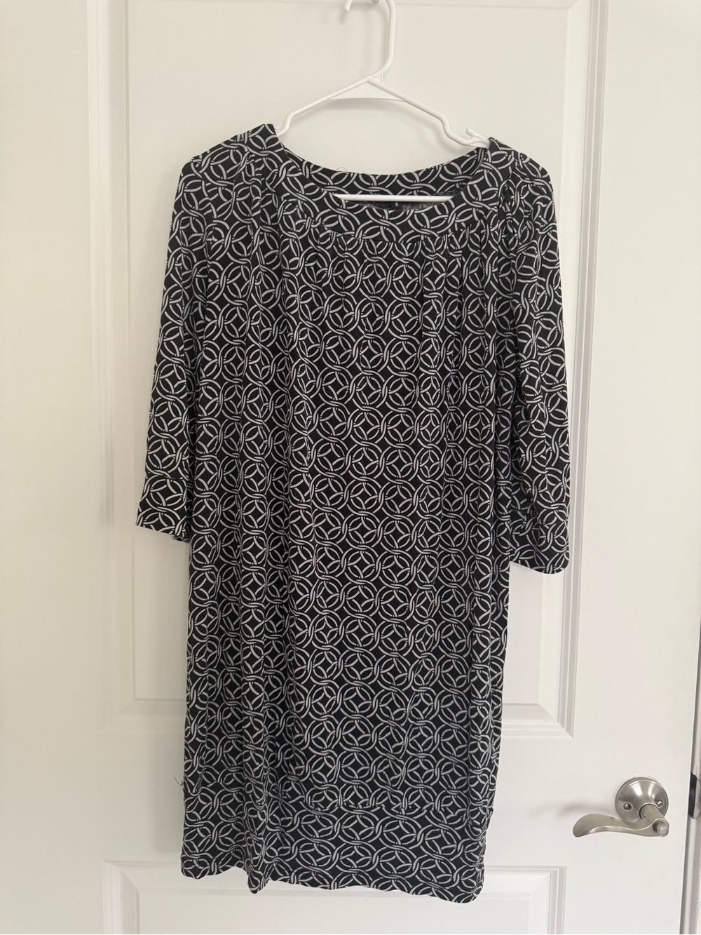 Black & White Geometric Shift Dress - Women